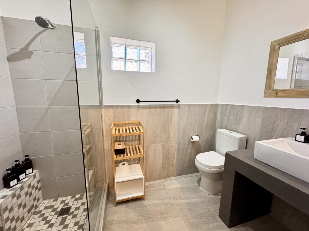 Spacious modern bathroom in Walvis Bay guesthouse